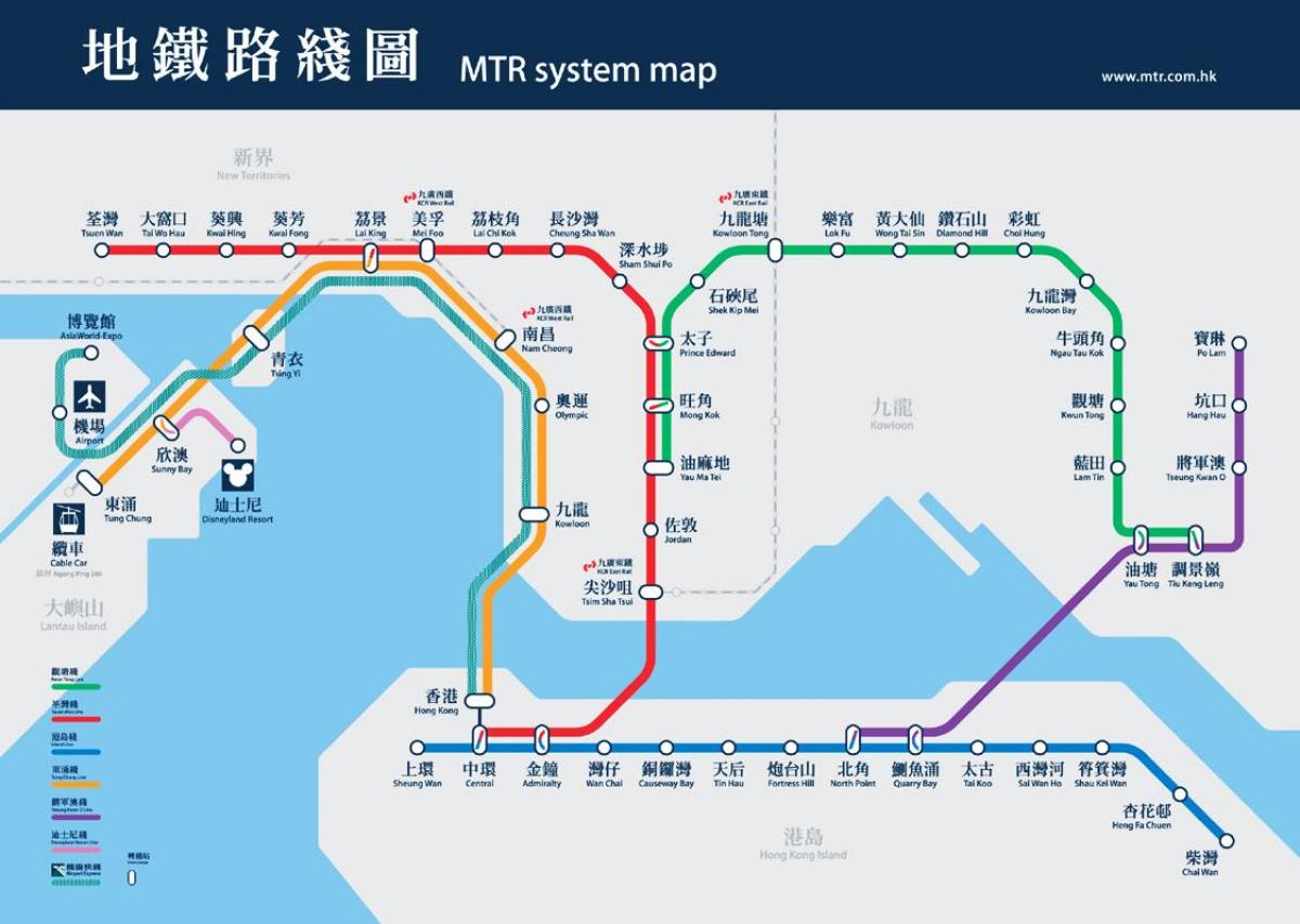 causeway Bay stacji metra mapie