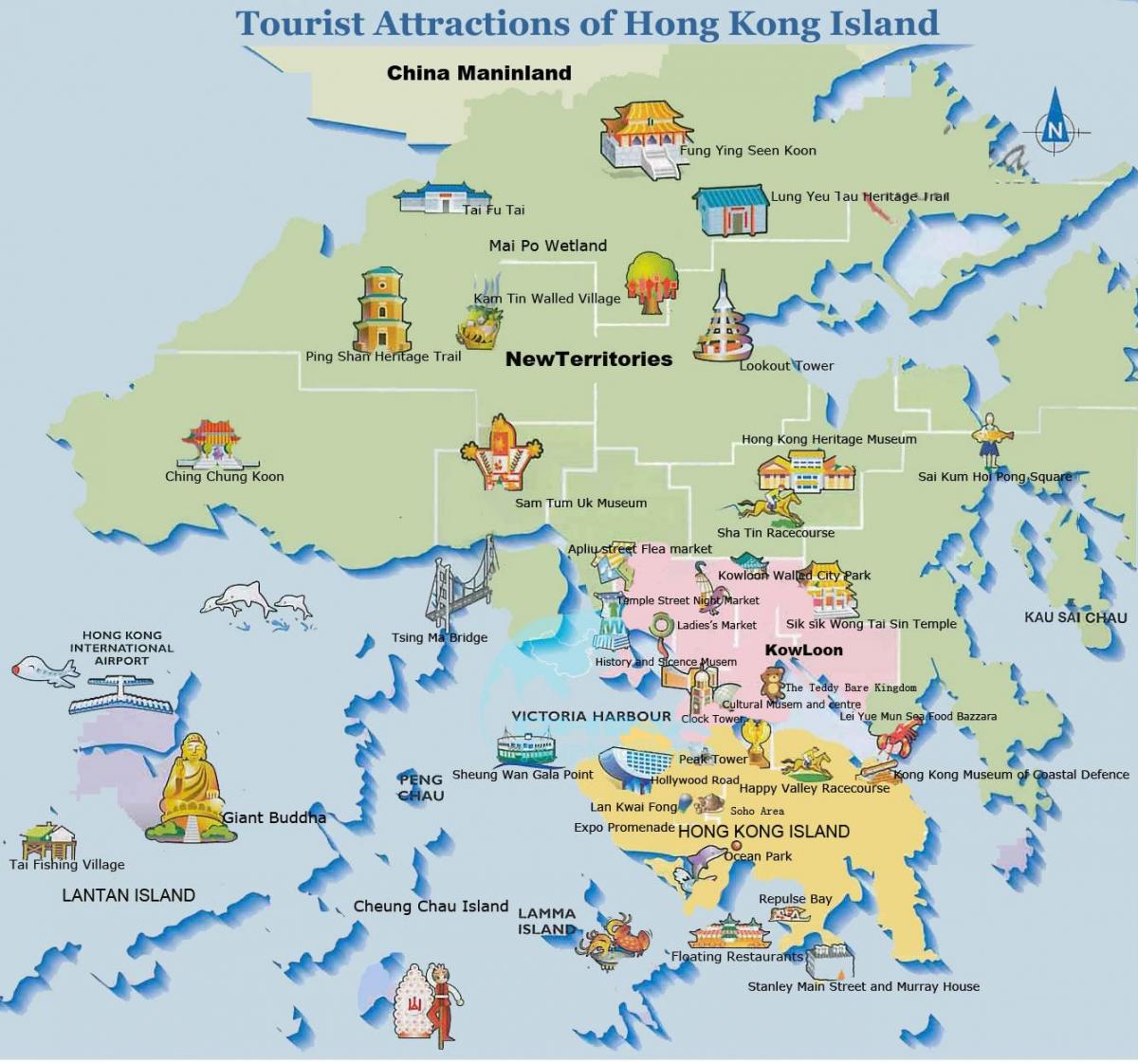 mapa wyspy hong Kong