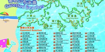 Mapa Hongkongu plaże