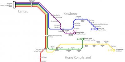 Hong kong mapa linii autobusowych