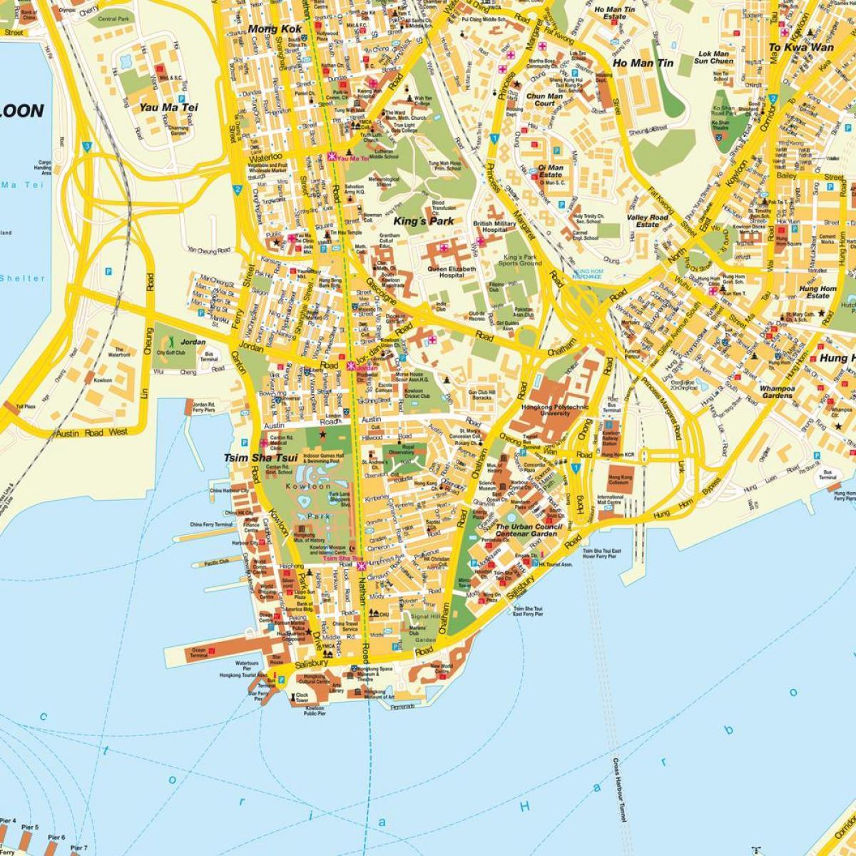 mapa ulic Hongkongu