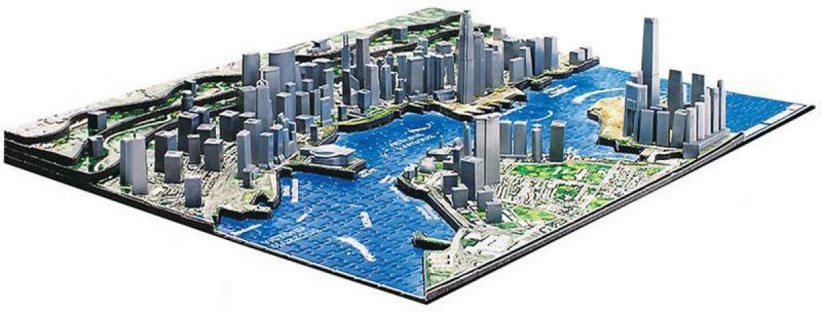 3D mapa Hongkongu