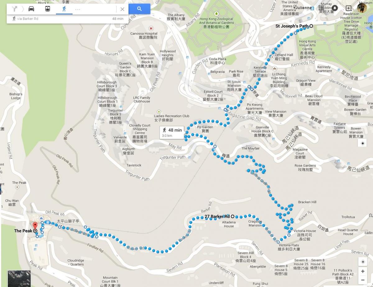 Hong kong szlaki turystyczne Kong mapie