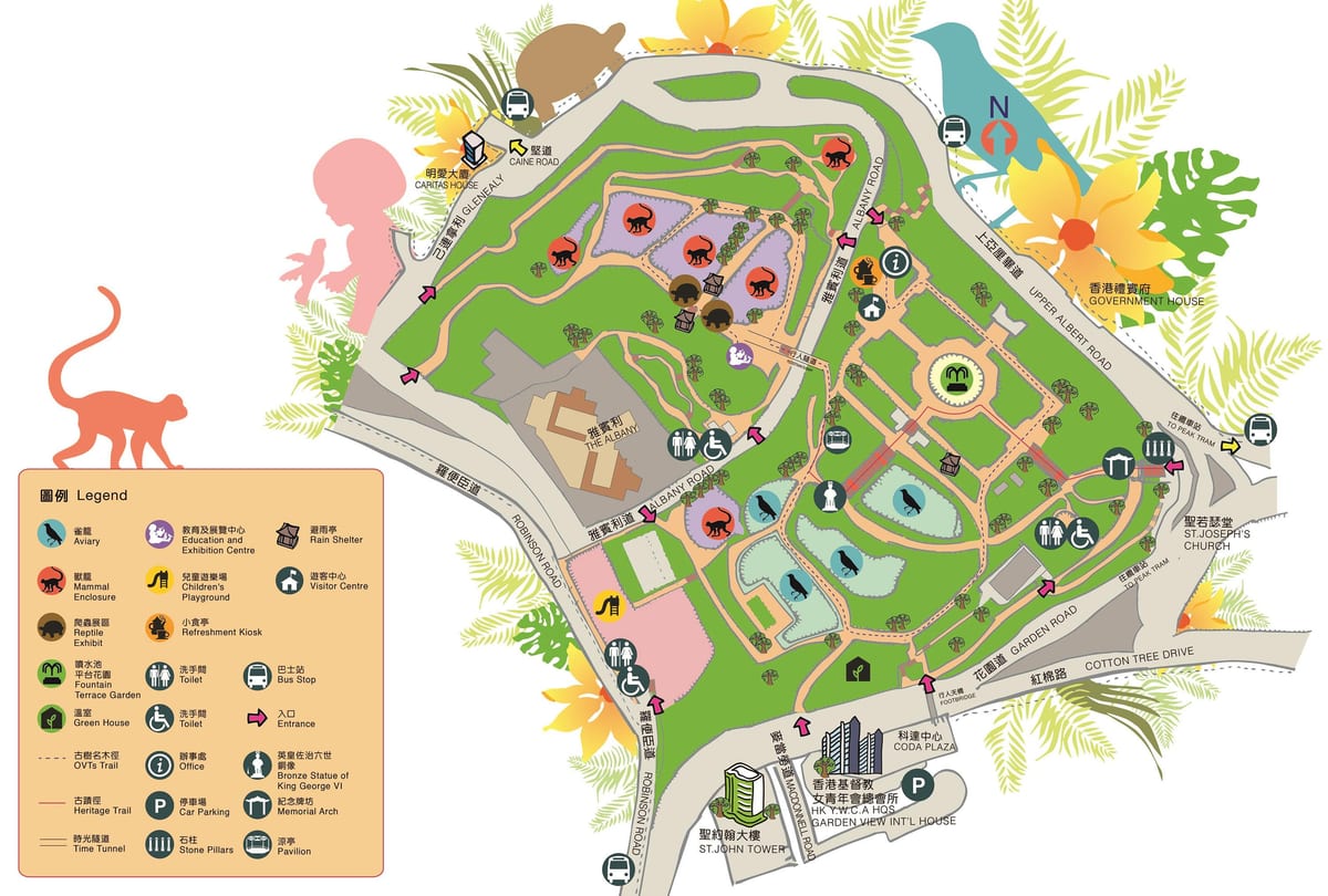 mapa hong Kong zoologiczny i ogród Botaniczny