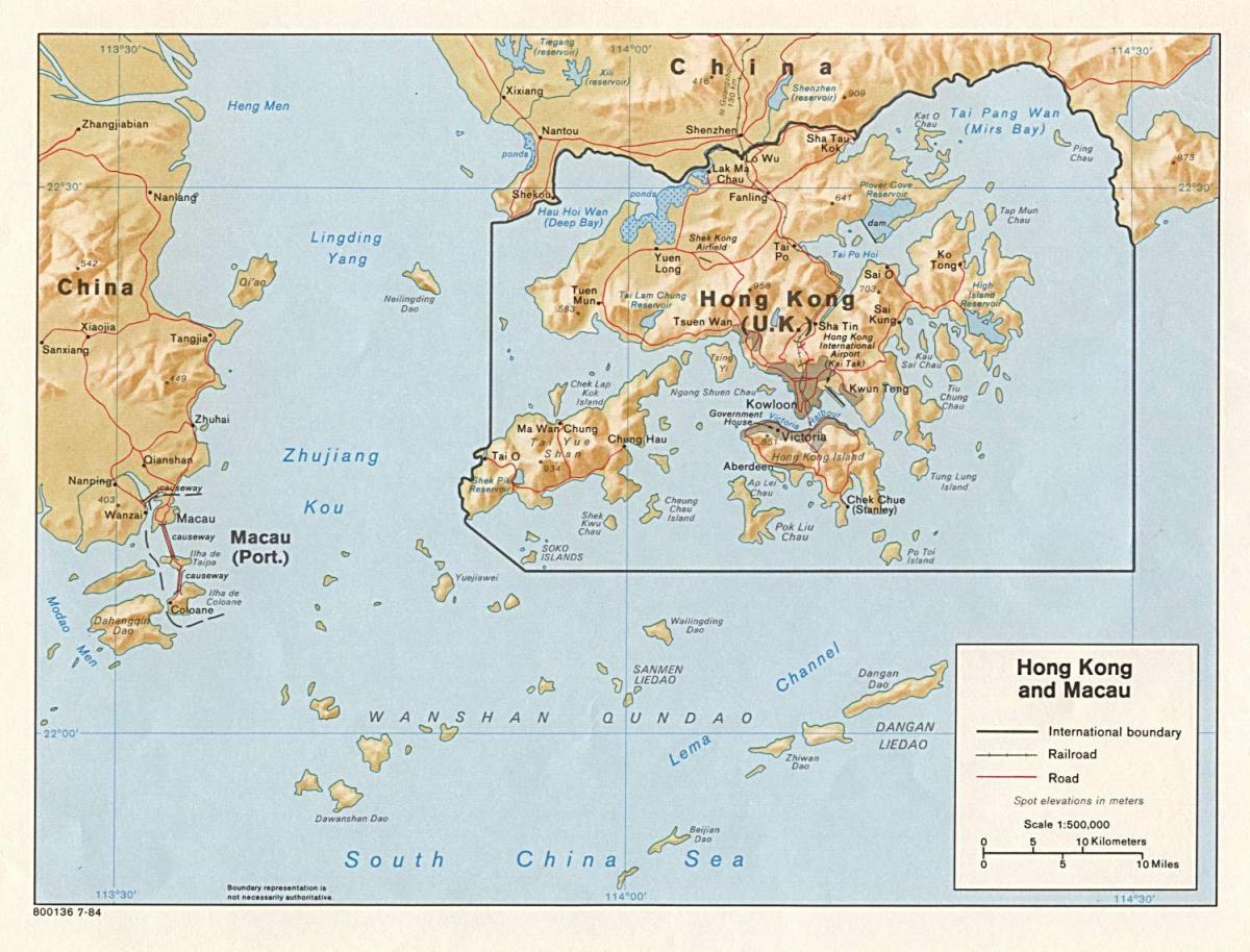 mapa Hongkongu i Makau