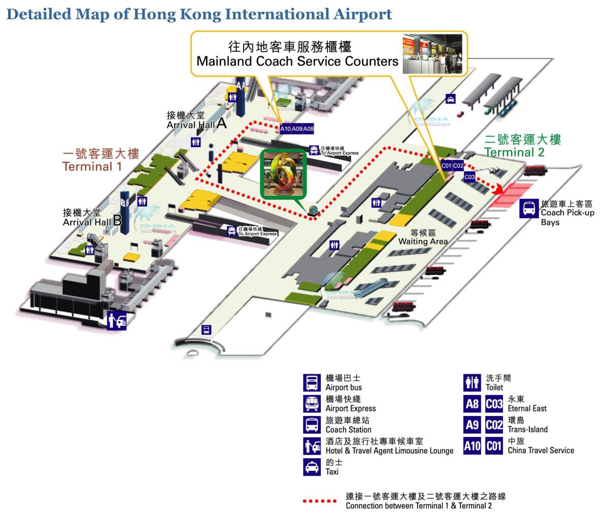 Lotnisko w Hongkongu na mapie