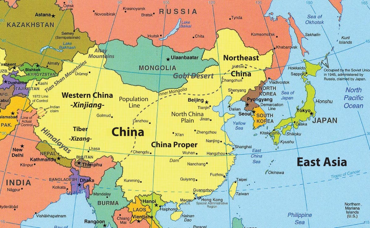 mapa Hongkongu i okolic