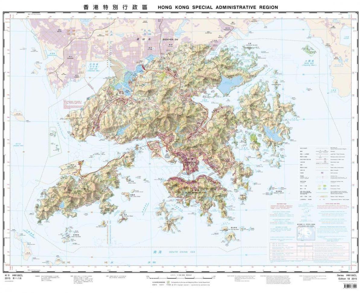 mapa topograficzna w Hongkongu