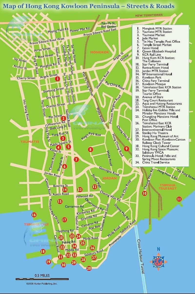 mapa Nathan road, hong Kong