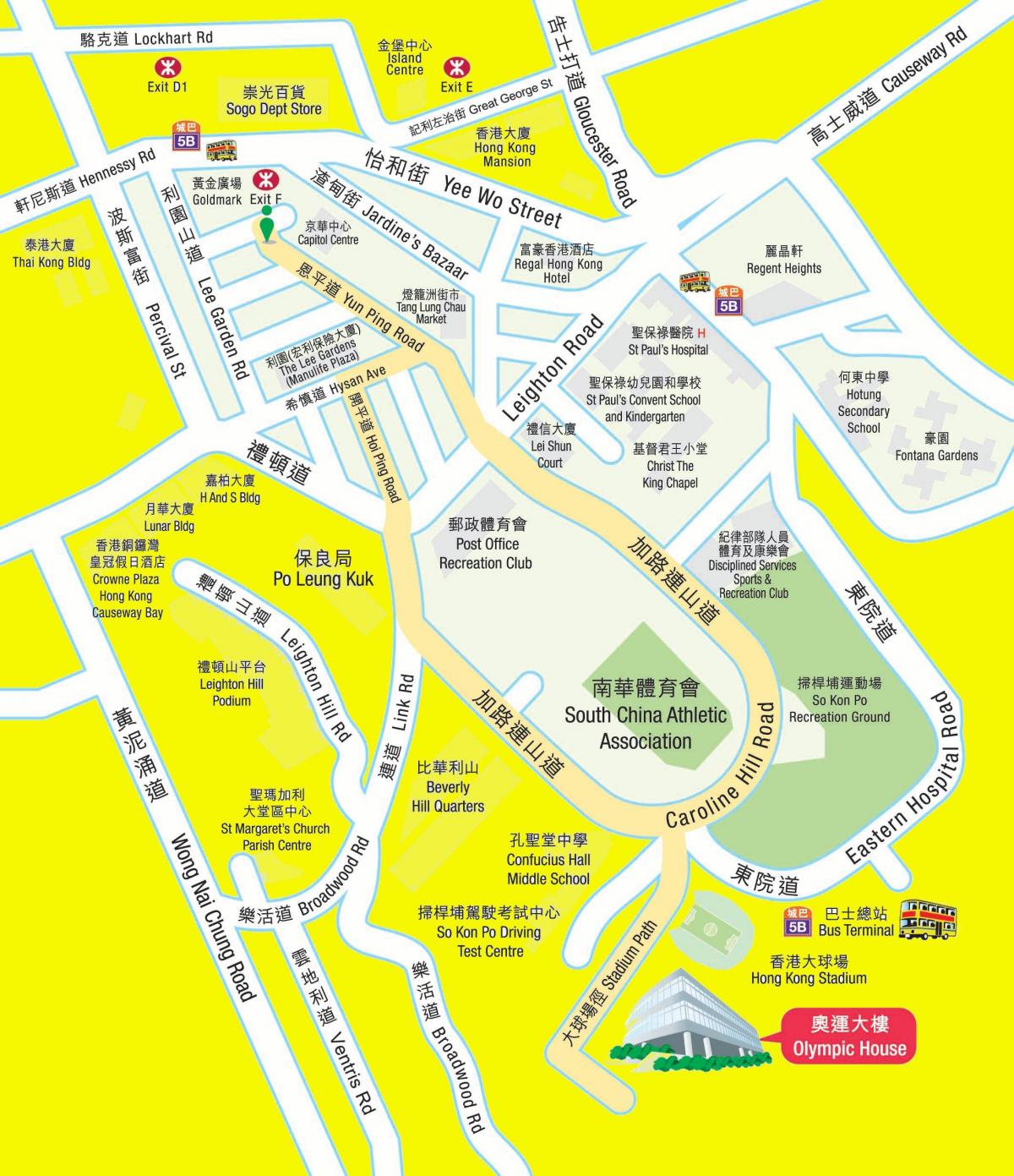 Stacji metra Olympic mapie