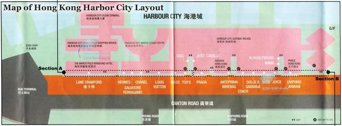 mapa portu w mieście Hong kong