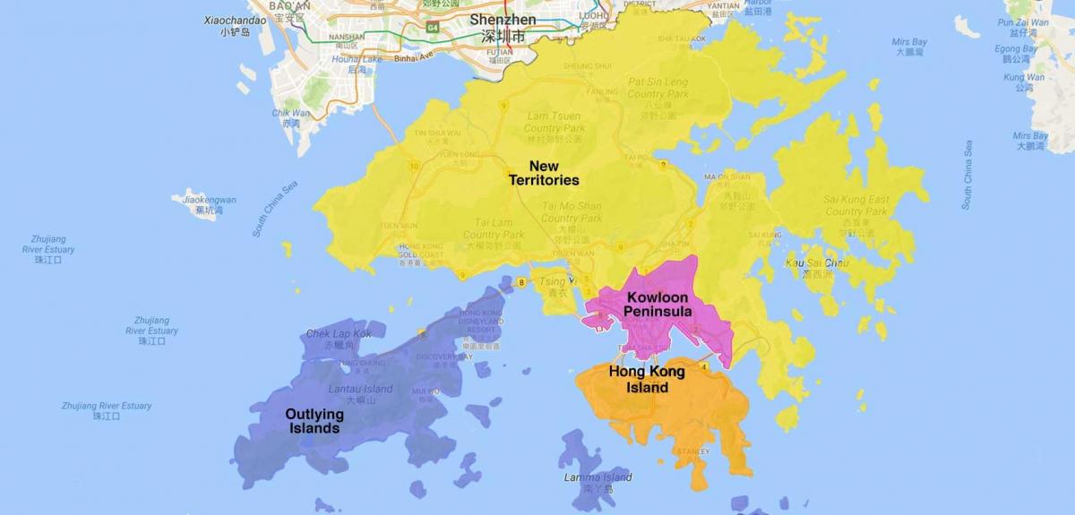 mapa dzielnicy Hongkong