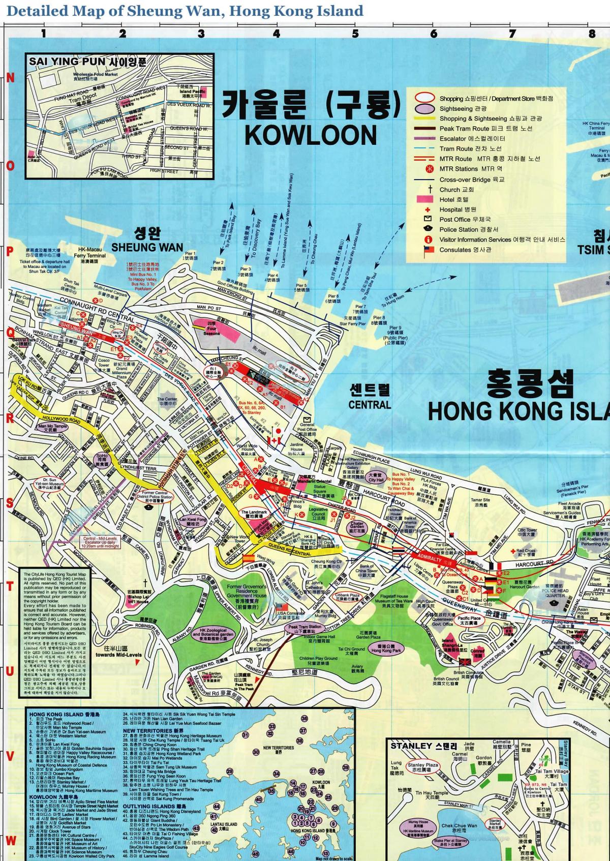 mapa сенвань w hong Kongu