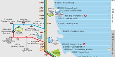 Hong kong Ding Ding mapie tramwaj
