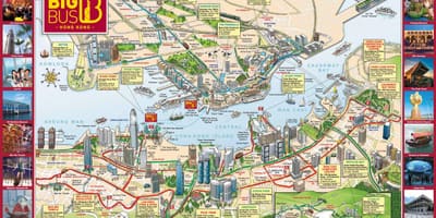 Bus tour mapa Hongkongu