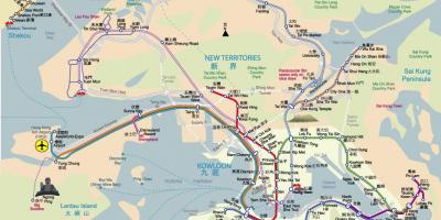 Hong kong piesza wycieczka na mapie