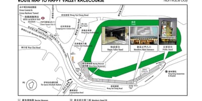 Kartę "Happy Valley" Hong Kong