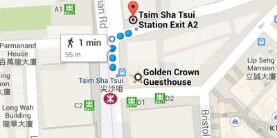Stacji tsim Sha Tsui mapie